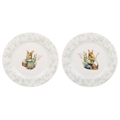 Тарілка порцелянова D19см Floral Green, 2 дизайни