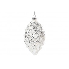 Ялинкова прикраса 12.2см, білий зі сріблом