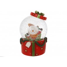 Декоративна водяна куля Сніговик 9*16см з музикою (We wish you a Merry Christmas) на заводному механізмі
